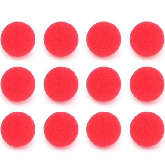 Red Carnival Clown Noses - Red Sponge Nose for Circus Costume Party Supplies - 12 Pieces